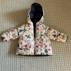 Reversible floral and navy Zara jacket